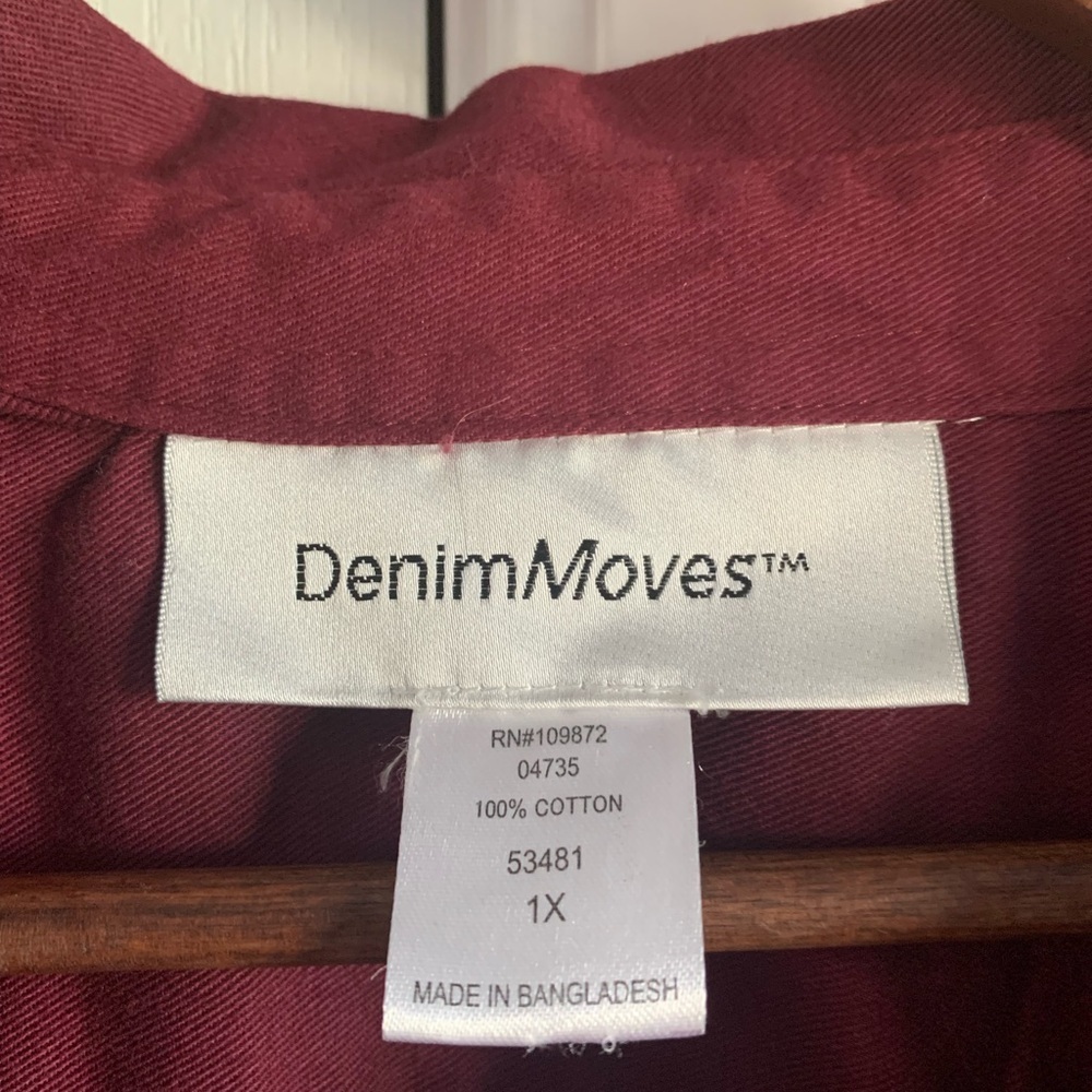 Denimmoves 100 percent cotton Burgundy Button-Up Dress - Picture 2 of 7